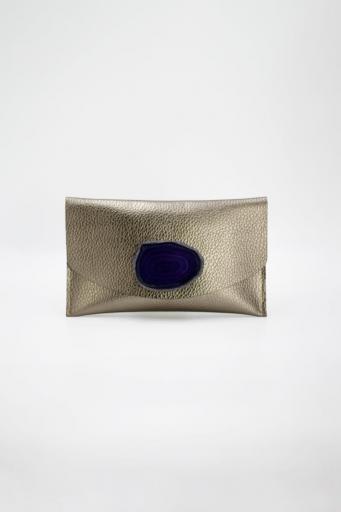 Cartera midi bronce granulado-Agata natural