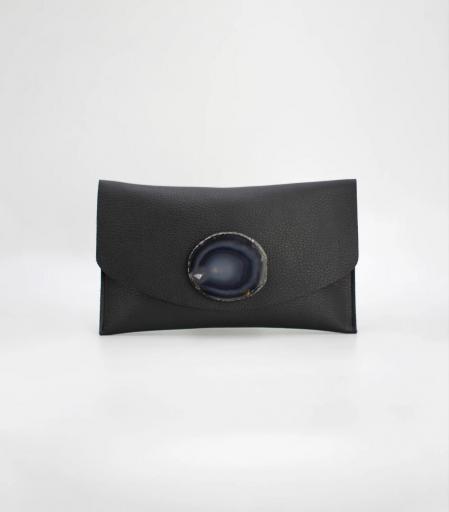 Cartera Midi Negra - Ágata Natural