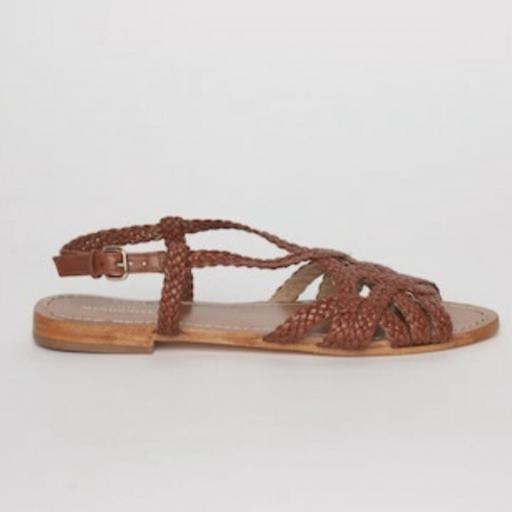Sandalias planas de piel  coco cuero