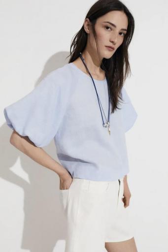 Blusa lino azul Frida [0]
