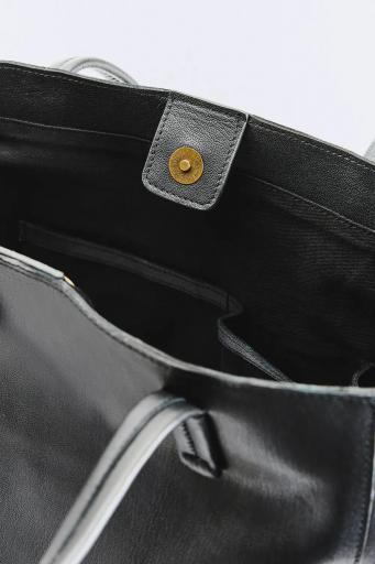 Bolso piel shopper negro [1]