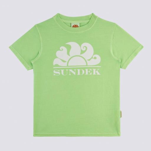 Camiseta de algodón teñido fluo verde