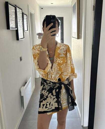 Camisa/vestido corto playa amarillo palladio
