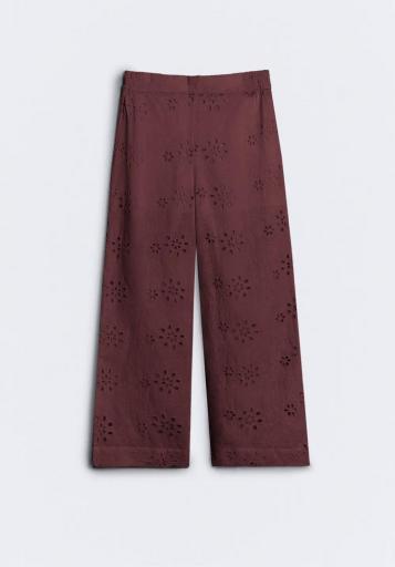 Pantalón bordado burdeos Lombok