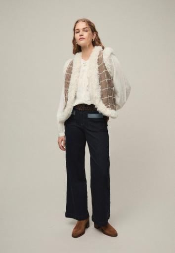 Chaleco de pelo y cuadros Greta [0]