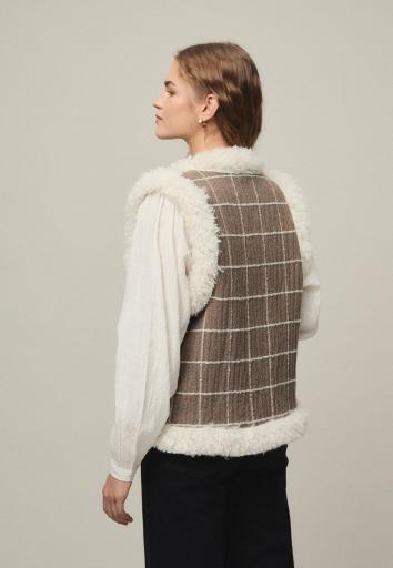 Chaleco de pelo y cuadros Greta [2]