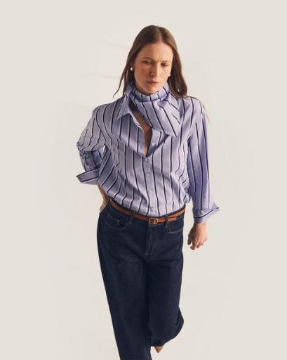 Camisa Azul De Rayas Matthew [1]