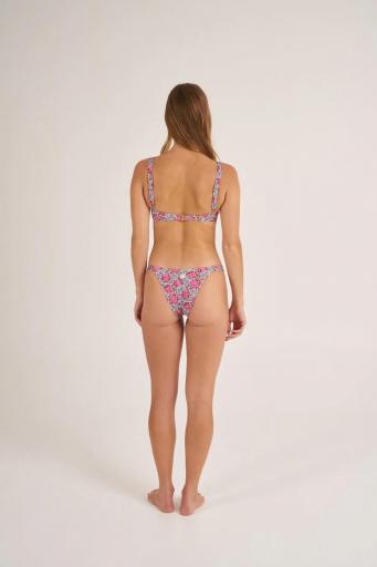 Top de bikini con volante y estampado floral con braguita brasileña [3]