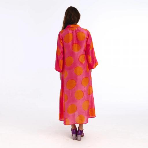 Vestido kurta fucsia seda Maia [2]