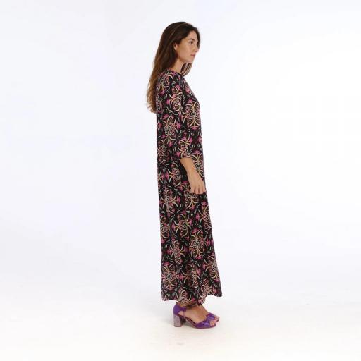 Vestido Nola negro con estampado floral [2]