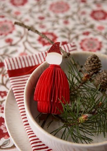 Papá Noel de panal de abeja 11cm rojo 2 piezas [1]