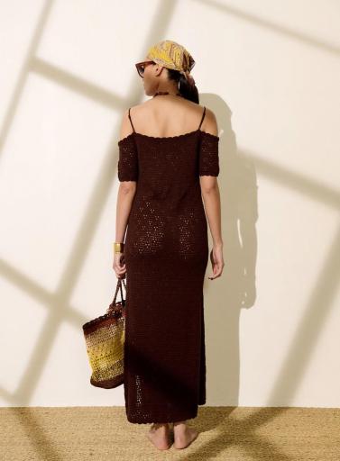 Vestido largo marrón de punto alma [3]