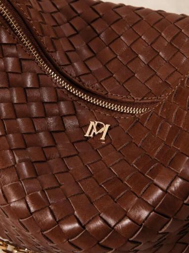 Bolso grande de cuero trenzado marrón Serion [1]
