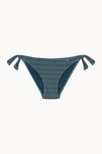 Top bikini bandeau con aro dorado lúrex azul y dorado con braguita clásica normal [2]