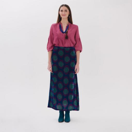 Falda Cassia azul y verde