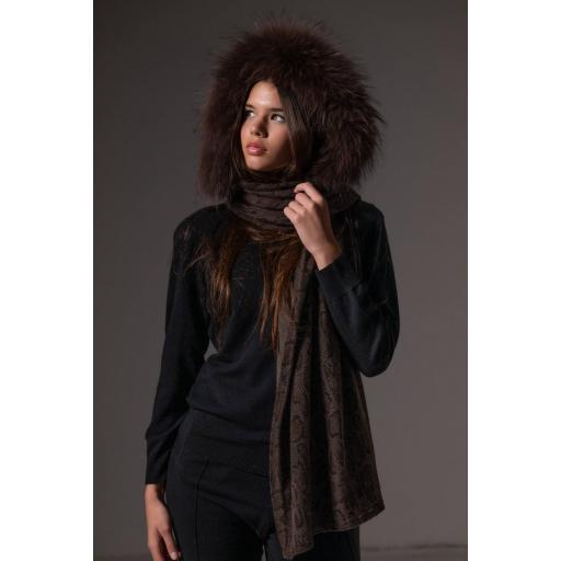Pashmina capucha cashmere mocca snake [1]