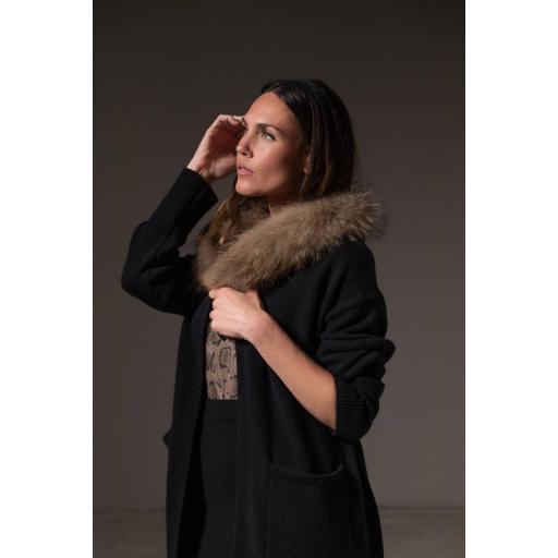 Midi cardigan cashmere ébano [0]