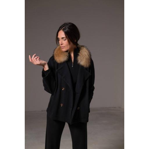 Abrigo cropped cashmere ébano [2]