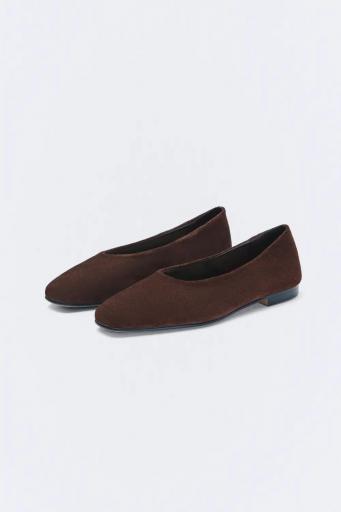 Bailarina marrón serraje punta fina suede [2]