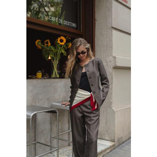 Blazer jaspeado cheviot cuello caja Amal [2]