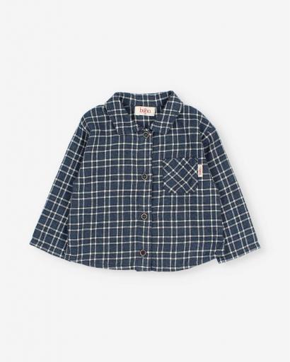Camisa tartan bebe azul