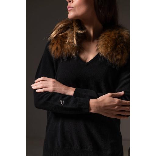 Jersey pico cashmere ébano
