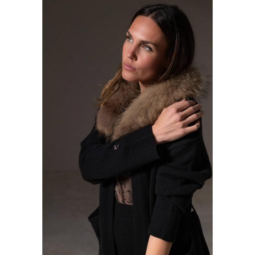 Midi cardigan cashmere ébano [1]