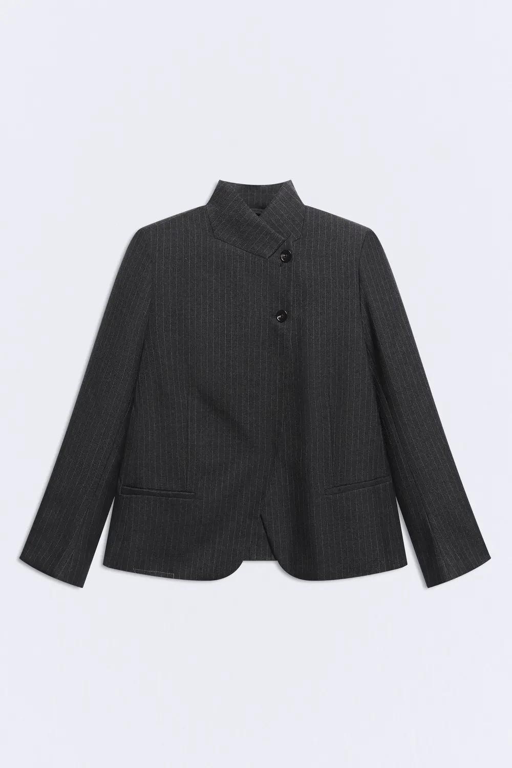 Blazer gris raya diplomática apertura Bastian