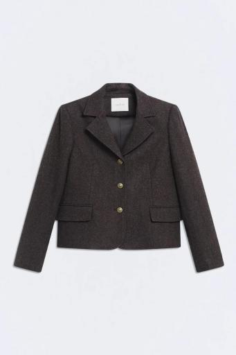 Blazer Bremen de lana entallada botones dorados color chocolate [0]