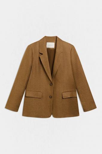 Blazer recta lino marrón tostado Habana [0]