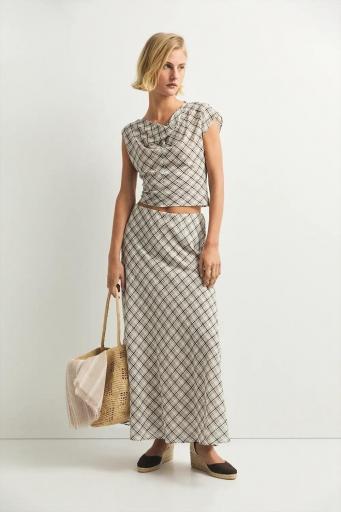 Falda cuadros evasé Avignon [1]