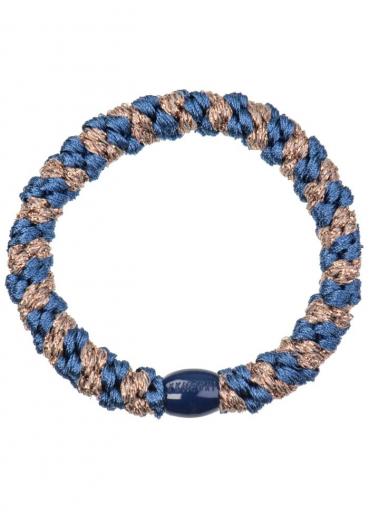 Goma de pelo azul índigo y taupe glitter