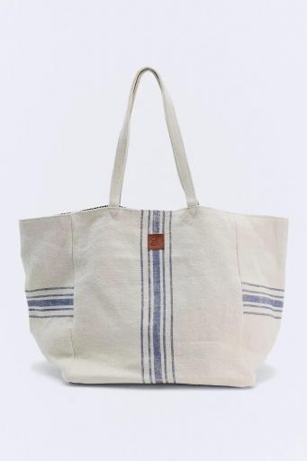 Bolso yute algodón beige rayas azules  Illetes [0]