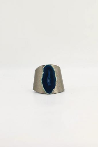 Brazalete grabado plomo ágata azul verdoso [0]
