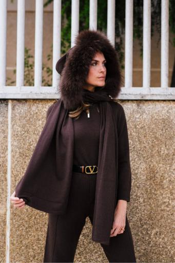 Pashmina capucha cashmere new mocca  [2]