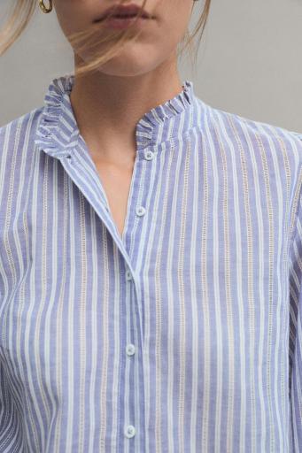 Camisa romántica rayas azul Eloísa [2]