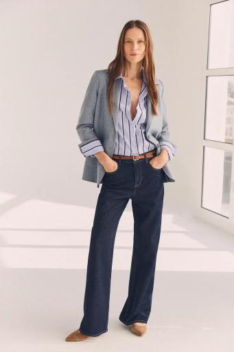 Camisa rayas azules oversize pañuelo [1]