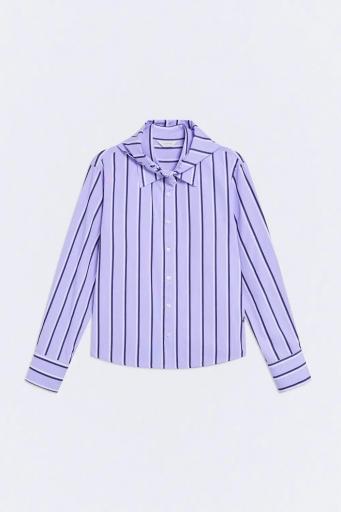 Camisa rayas azules oversize pañuelo [0]