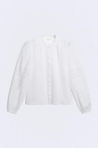 Camisa blanca algodón cuello botones Ramona [0]