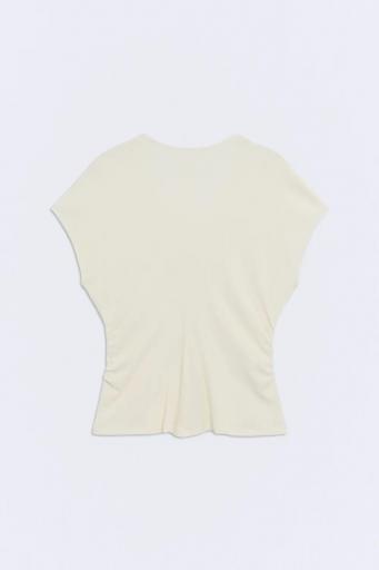Camiseta algodón escote pico Akari ecru [1]