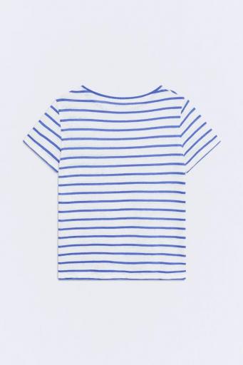 Camiseta azul lino algodón rayas begur [3]