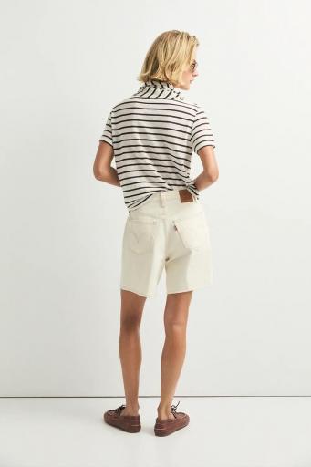 Camiseta marrón lino algodón rayas Begur [5]