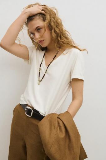 Camiseta blanca algodón lino Bitter [2]