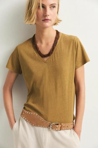 Camiseta verde oliva algodón lino Bitter [2]