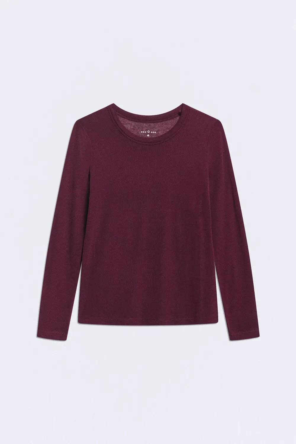 Camiseta lana granate Moma aubergine