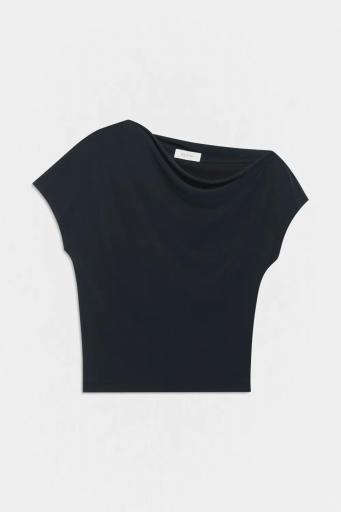 Camiseta asimétrica negro carbón Nicole