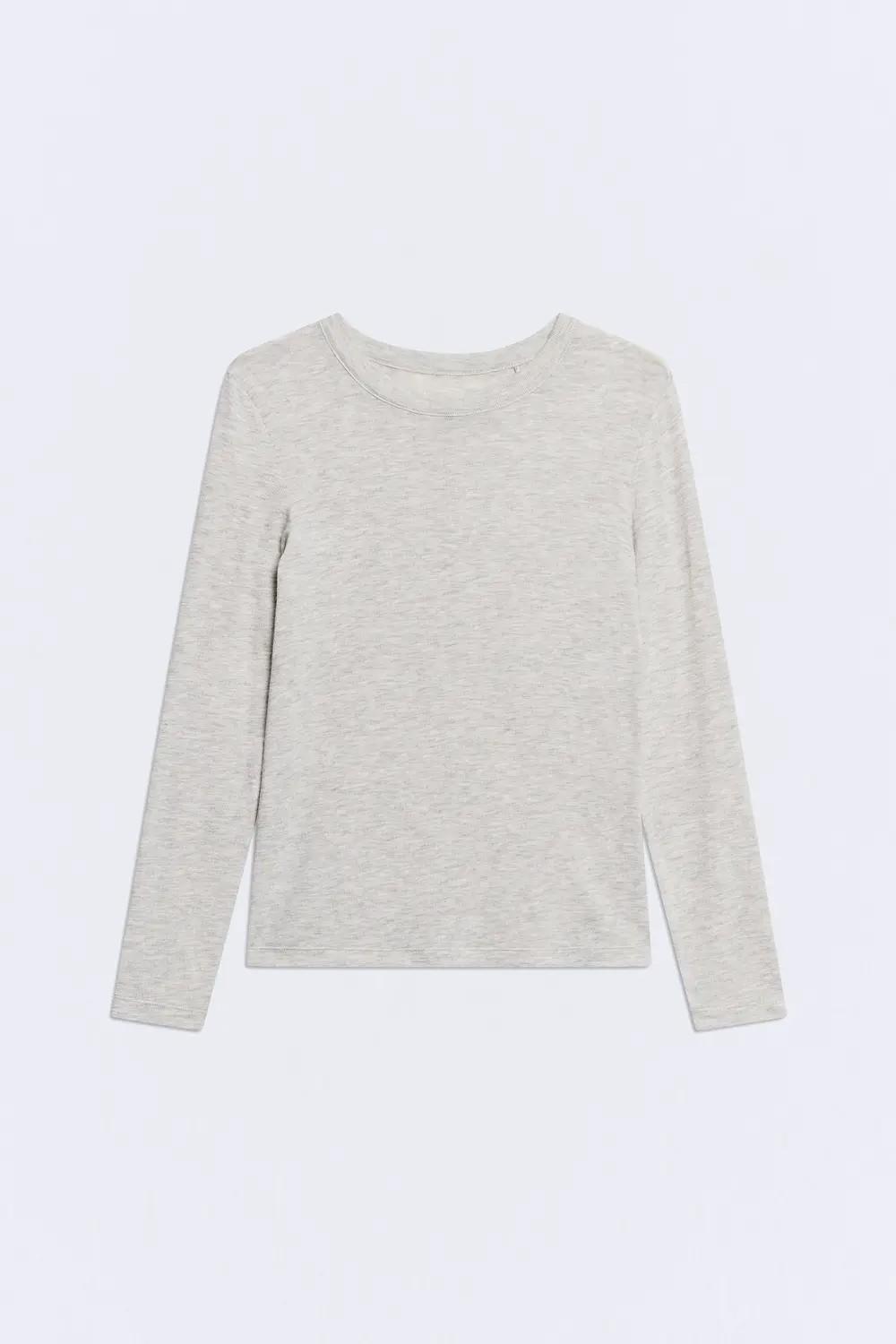 Camiseta gris manga larga lana Prime