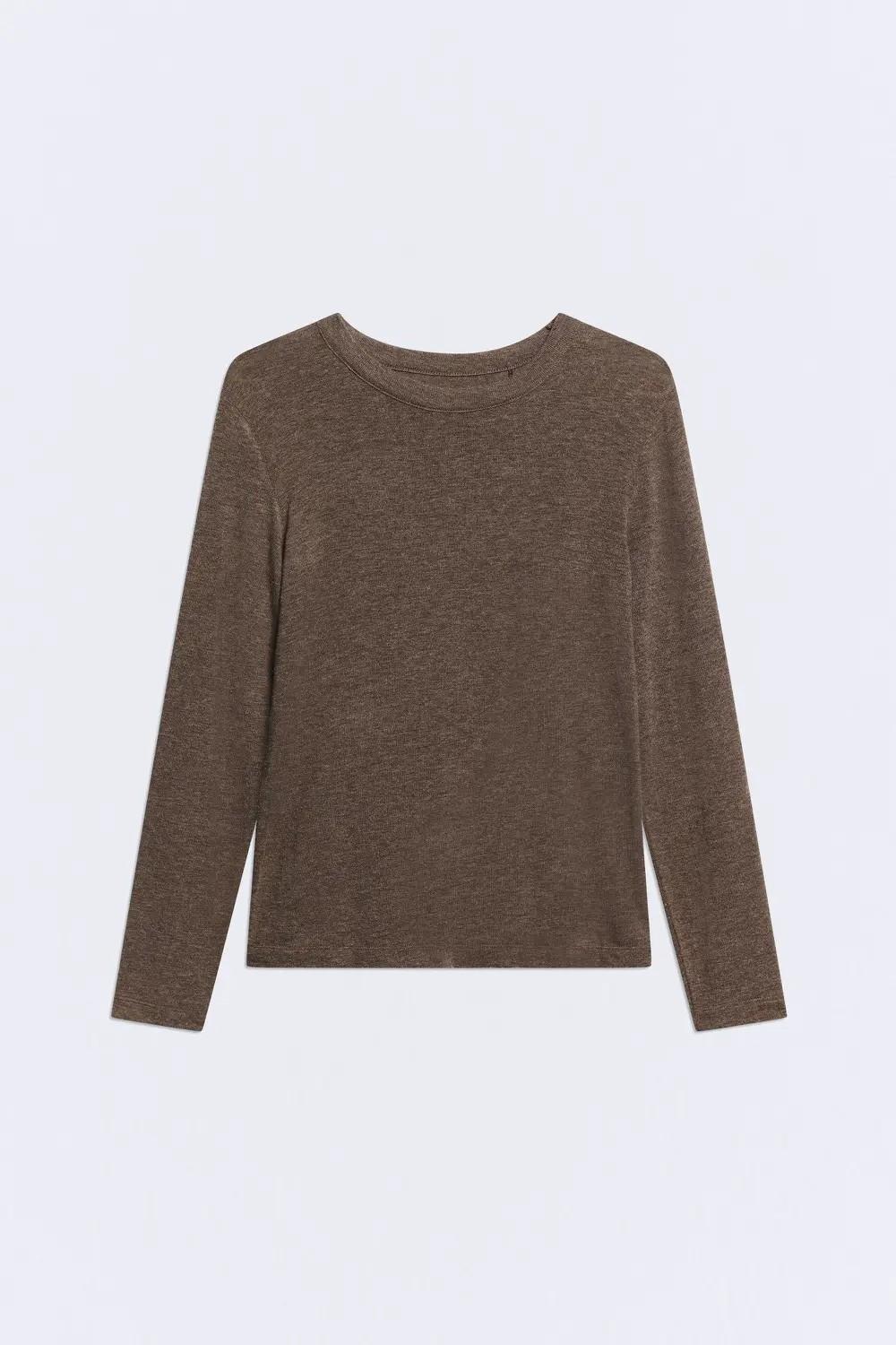 Camiseta taupe manga larga lana Prime