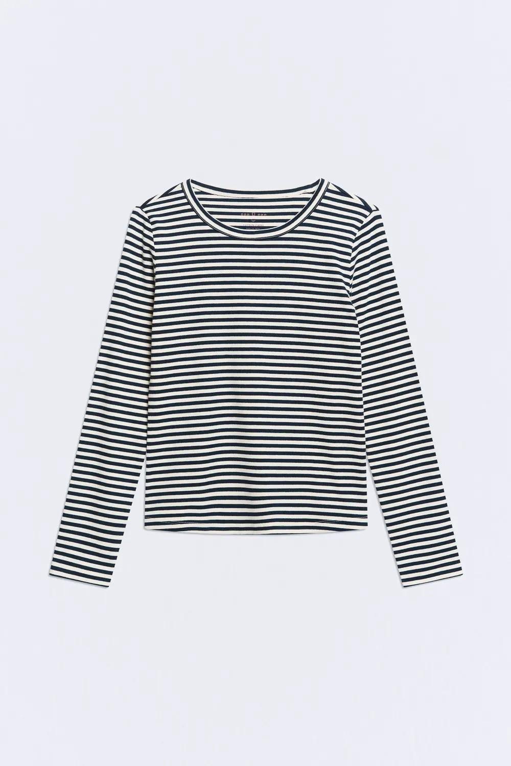 Camiseta algodón cuello redondo Scuba rayas