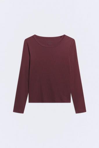 Camiseta algodón cuello redondo Scuba burdeos [0]